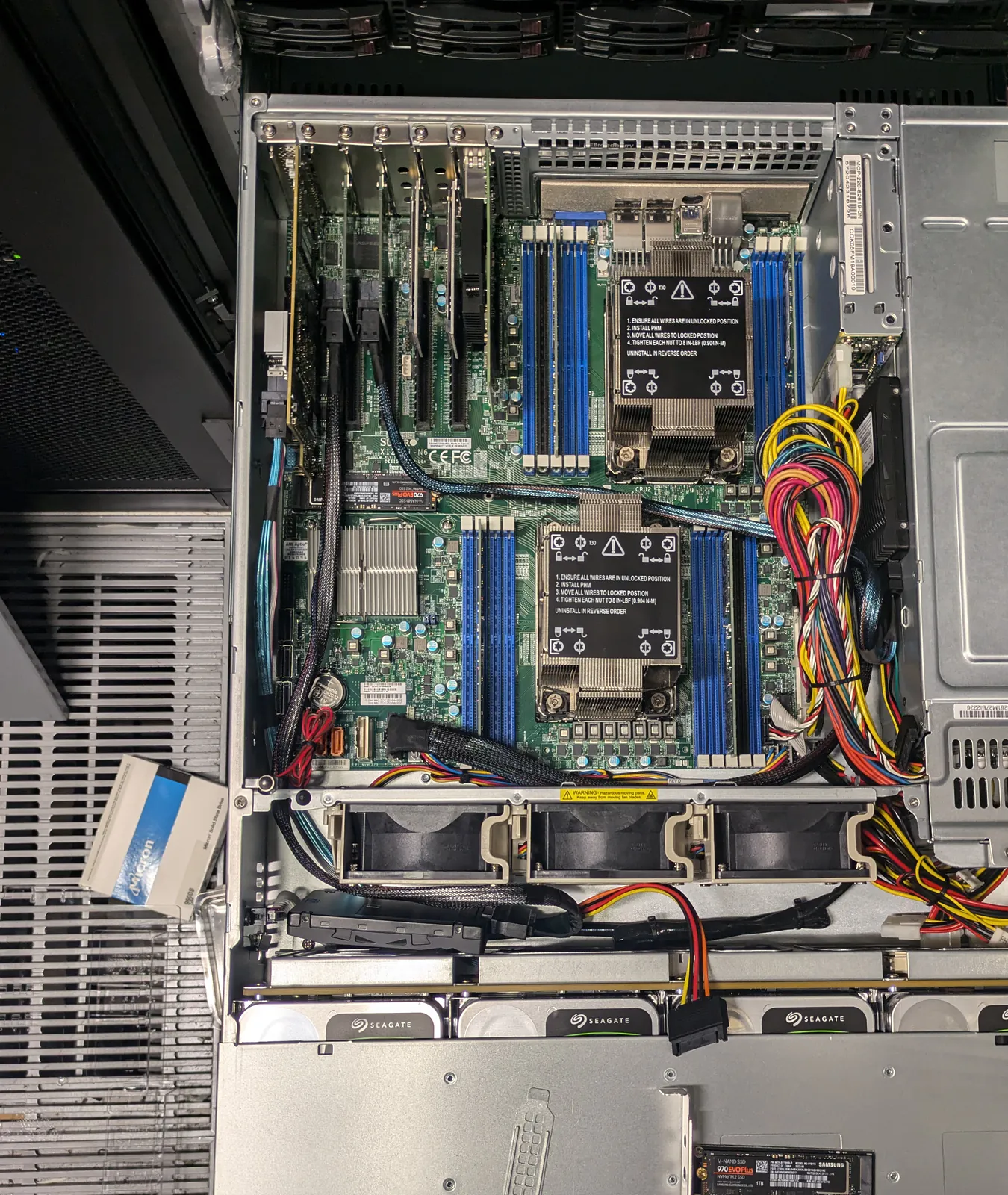Open server chassis during onsite hardware inspection